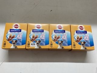 4 BOXES OF PEDIGREE DENTISTIX BBE: 15/4/25