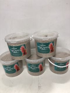 5 TUBS OF COPDOCK MILL RANGE LAYERS PELLETS CHICKEN FOOD BBE 19/10/24