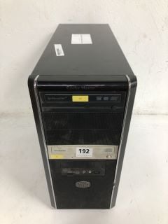 COOLER MASTER PC IN BLACK. (UNIT ONLY(NO POWER UNIT)) (HARD DRIVE REMOVED TO BE SOLD AS SALVAGE/SPARES). [JPTN41185]