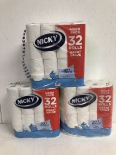 QTY OF NICKY TOILET ROLLS