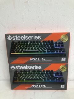 2 X STEELSERIES APEX 3 TKL KEYBOARD