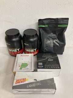 QTY OF ITEMS INC OPTIMUM NUTRITION GOLD STANDARD 100% WHEY