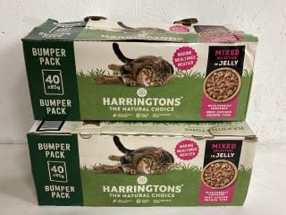 2 X HARRINGTONS BUMPER PACK 40 X 8G CAT FOOD 01-26