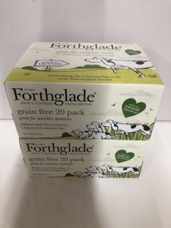 2 X FORTHGLADE DOGS DINNERS FROM DEVON GRAIN FREE 20 PACK BBE MAY 2024