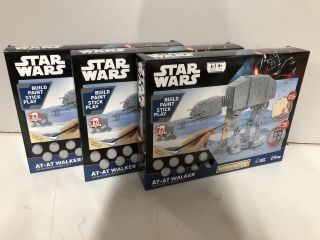 4 X STAR WARS AT-AT WALKER 3D WOODEN MODEL SET