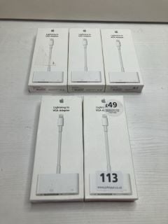 5 X APPLE LIGHTNING TO VGA ADAPTERS