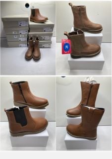 9 X PAIRS OF JOHN LEWIS SHOES INC JOHN LEWIS ISOBEL 2 TAN BOOTS SIZE: 31(628558)