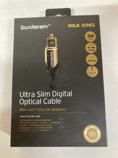 10 X SANDSTROM GOLD SERIES CABLES INC ULTRA SLIM DIGITAL OPTICAL CABLE