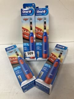 4 X CARS ORAL-B TOOTHBRUSHES