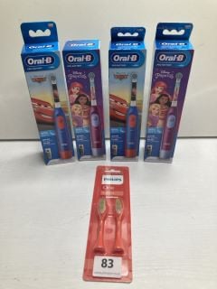 5 X TOOTHBRUSHES INC ORAL-B CARS