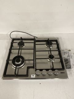 ZANUSSI BUILT IN 4 BURNER GAS HOB - MODEL NO: ZGH66424XX - RRP £210 (EX DISPLAY)