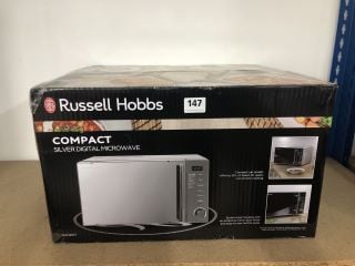 RUSSELL HOBBS COMPACT SILVER DIGITAL MICROWAVE (SEALED)