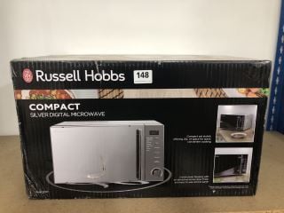 RUSSELL HOBBS COMPACT SILVER DIGITAL MICROWAVE (SEALED)