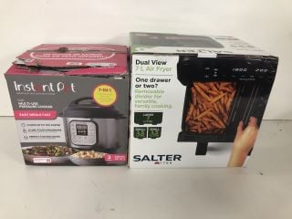 INSTANT POT PRESSURE COOKER AND A SALTER DUAL VIEW AIR FRYER