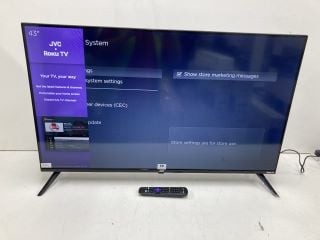 JVC 43" TV MODEL LT-43CR330 (WITH REMOTE, WITH STAND, WITH BOX)