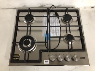 ZANUSSI ZGH66424XX GAS HOB 60CM 4 BURNER IN STAINLESS STEEL RRP: £219 (EX DISPLAY)