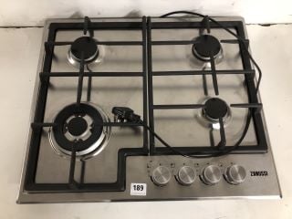 ZANUSSI ZGH66424XX GAS HOB 60CM 4 BURNER IN STAINLESS STEEL RRP: £219 (EX DISPLAY)