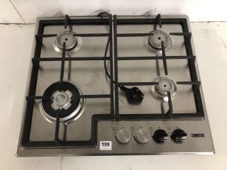 ZANUSSI ZGH66424XX GAS HOB 60CM 4 BURNER IN STAINLESS STEEL RRP: £219 (EX DISPLAY)