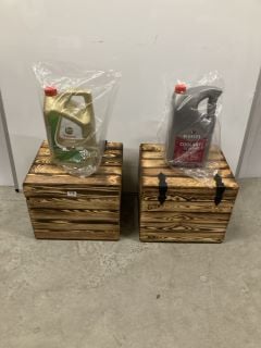 QTY OF ITEMS INC 2 X WOODEN PLANTERS