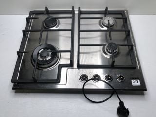 ZANUSSI 4 BURNER GAS HOB MODEL: ZGH66424XX (EX DISPLAY) RRP: £199