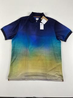 PAUL SMITH GENT'S POLO SHIRT MINERAL DEGRADE PRINT. SIZE: XL, MADE FROM: 100% COTTON. RRP: £195