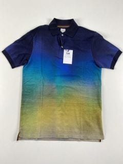 PAUL SMITH GENT'S POLO SHIRT MINERAL DEGRADE PRINT. SIZE: S, MADE FROM: 100% COTTON. RRP: £195