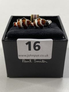 PAUL SMITH MEN'S CUFFLINK FISH . MADE FROM: 70 COPPER 30 ZINC WITH 100% ENAMEL PLATED. RRP: £100