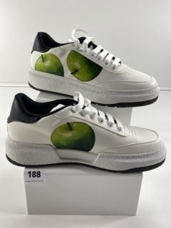 PAUL SMITH MEN'S SHOES HACKNEY WHITE APPLE 50TH. SIZE: 10, MADE FROM: 100% CALF LEATHER UPPER/RUBBER SOLE. RRP: £495