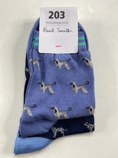 2 X PAUL SMITH WOMEN'S SOCK HOMER ALLOVR. MADE FROM: 80 COTTON 19 POLYAMIDE 1 ELASTANE. RRP: £36