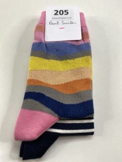 2 X PAUL SMITH WOMEN'S SOCK ONDA STRIPE. MADE FROM: 77 COMBED COTTON 21 NYLON 1 SPANDEX. RRP: £36