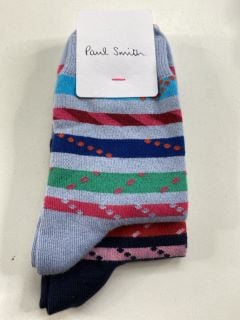 2 X PAUL SMITH WOMEN'S SOCK ROPE STRIPE. MADE FROM: 87 SOFT COTTON 12 NYLON 1 SPANDEX. RRP: £36