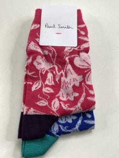 2 X PAUL SMITH WOMEN'S SOCK FLOWER. MADE FROM: 80 SOFT COTTON 17 POLYAMIDE 3 ELASTANE. RRP: £36