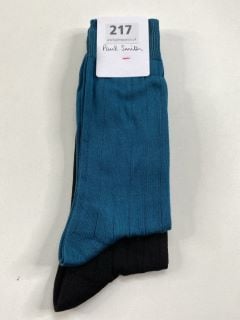 2 X PAUL SMITH MEN'S SOCK RIB MERC. MADE FROM: 80 MERC COTTON 20 POLYAMIDE KNITTED. RRP: £36