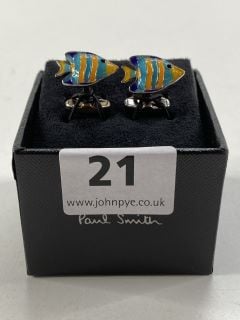 PAUL SMITH MEN'S CUFFLINK FISH . MADE FROM: 70 COPPER 30 ZINC WITH 100% ENAMEL PLATED. RRP: £100