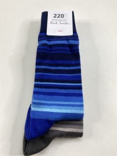 2 X PAUL SMITH MEN'S SOCK PANEER STRIPE. MADE FROM: 81% SOFT COTTON 17% NYLON 2% SPANDEX. RRP: £36