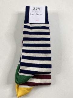 2 X PAUL SMITH MEN'S SOCK PANEER STRIPE. MADE FROM: 81% SOFT COTTON 17% NYLON 2% SPANDEX. RRP: £36