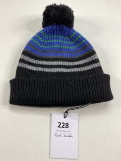 PAUL SMITH MEN'S HAT THICK STRIPE. MADE FROM: 100% WOOL KNITTED. RRP: £70