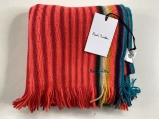 PAUL SMITH WOMEN'S SCARF ARTIST 2STRIP. MADE FROM: 100% WOOL KNITTED. RRP: £125