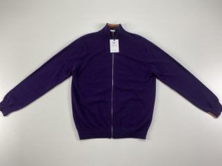 PAUL SMITH GENT'S ZIP THRU CARDIGAN. SIZE: L, MADE FROM: 100% CASHMERE. RRP: £450