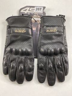 45R MONSTER BLACK LEATHER RACING MOTORBIKE GLOVES SIZE LARGE RRP£109.99