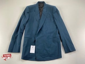 PAUL SMITH GENT'S DB CONCEALED BTN JACKET. SIZE: 42/52, MADE FROM: 73%  WOOL 26% MOHAIR 1% ELASTANE. RRP: £1095