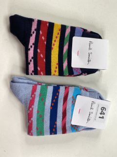 2 X PAUL SMITH WOMEN'S SOCK ROPE STRIPE. MADE FROM: 87 SOFT COTTON 12 NYLON 1 SPANDEX. RRP: £36