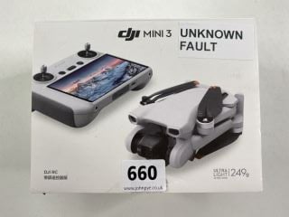 DJI MINI 3 DRONE. (WITH BOX & REMOTE) (UNKNOWN FAULT)  [JPTN41279]