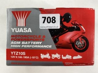 YUASA MOTORCYCLE AND POWERSPORTS AGM BATTERY HIGH PERFORMANCE YTZ10S