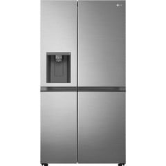 LG NATUREFRESH FREESTANDING AMERICAN-STYLE FRIDGE FREEZER - SHINY STEEL - MODEL NUMBER GSLV51PZXL - RRP £1399 (JOHN PYE WHITEGOODS CONDITION REPORT: UNIT POWERED UP, NO ERROR CODE APPARENT, FRONT FAS