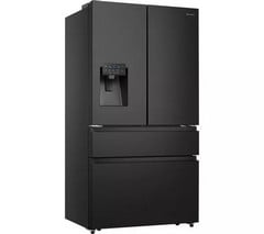 HISENSE PUREFLAT FREESTANDING SMART AMERICAN STYLE FRIDGE FREEZER - BLACK STAINLESS STEEL - MODEL NUMBER RF728N4SBFE - RRP £1799 (JOHN PYE WHITEGOODS CONDITION REPORT: UNIT POWERED UP, NO ERROR CODE