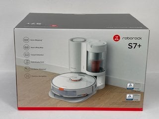 ROBOROCK S7+ ROBOTIC VACUUM CLEANER & AUTO EMPTY DOCK IN WHITE - RRP £799.99: LOCATION - MAIN BOOTH