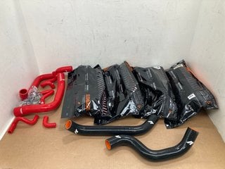 3 X MISHIMOTO MMHOSE-WR6-07BK JEEP WRANGLER 2007-2011 3.8L SILICONE RADIATOR HOSE KIT IN BLACK TO ALSO INCLUDE MISHIMOTO MMHOSE-MUS-86RD 86-93 GT/COBRA FORD MUSTANG SILICONE HOSE KIT IN RED- COMBINED