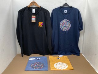 4 X ASSORTED MENS CLOTHING ITEMS TO INCLUDE PRETTY GREEN MYSTIC PAISLEY LOGO T-SHIRT IN NAVY - UK XL: LOCATION - H6