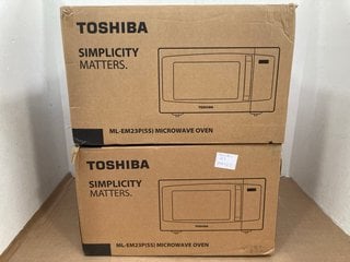 2 X TOSHIBA ML-EM23P DIGITAL MICROWAVE OVENS IN STAINLESS STEEL: LOCATION - H12